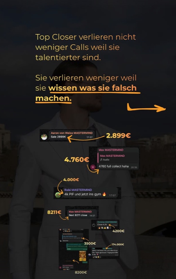 Gruppenchat: Sales von 2.899 € bis 8.211 €